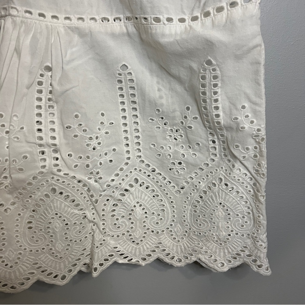 Club Monaco White Eyelet Cotton Mini Tunic Dress - Picture 10 of 12